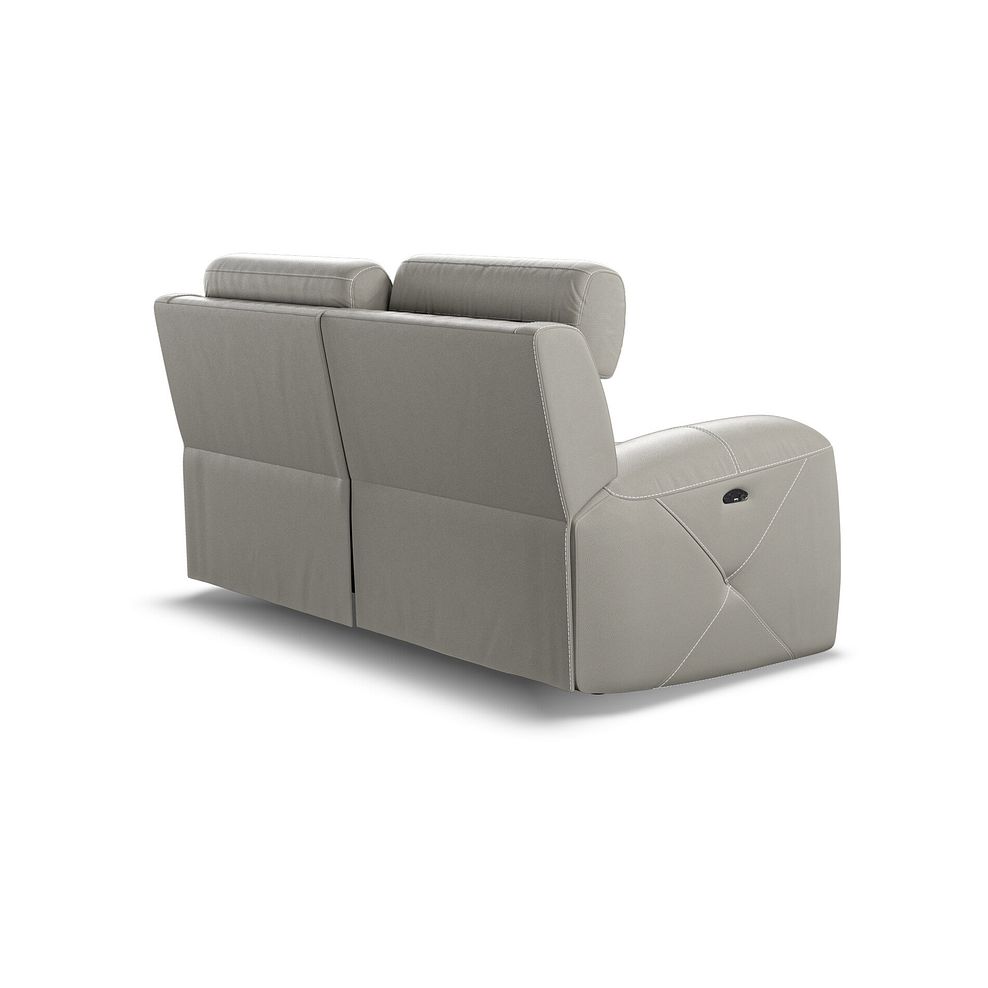 Leo 2 Seater Recliner Sofa with Adjustable Headrests in Taupe Leather 5