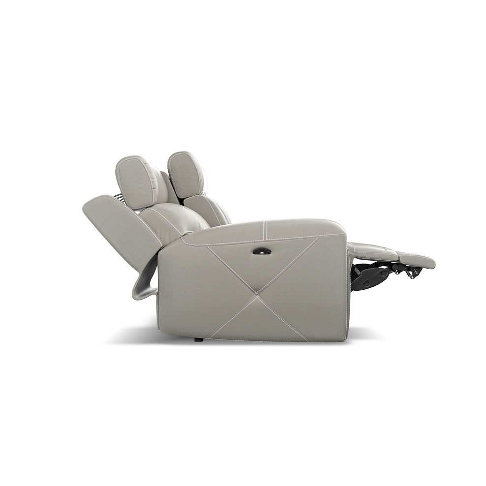 Leo 2 Seater Recliner Sofa with Adjustable Headrests in Taupe Leather 8