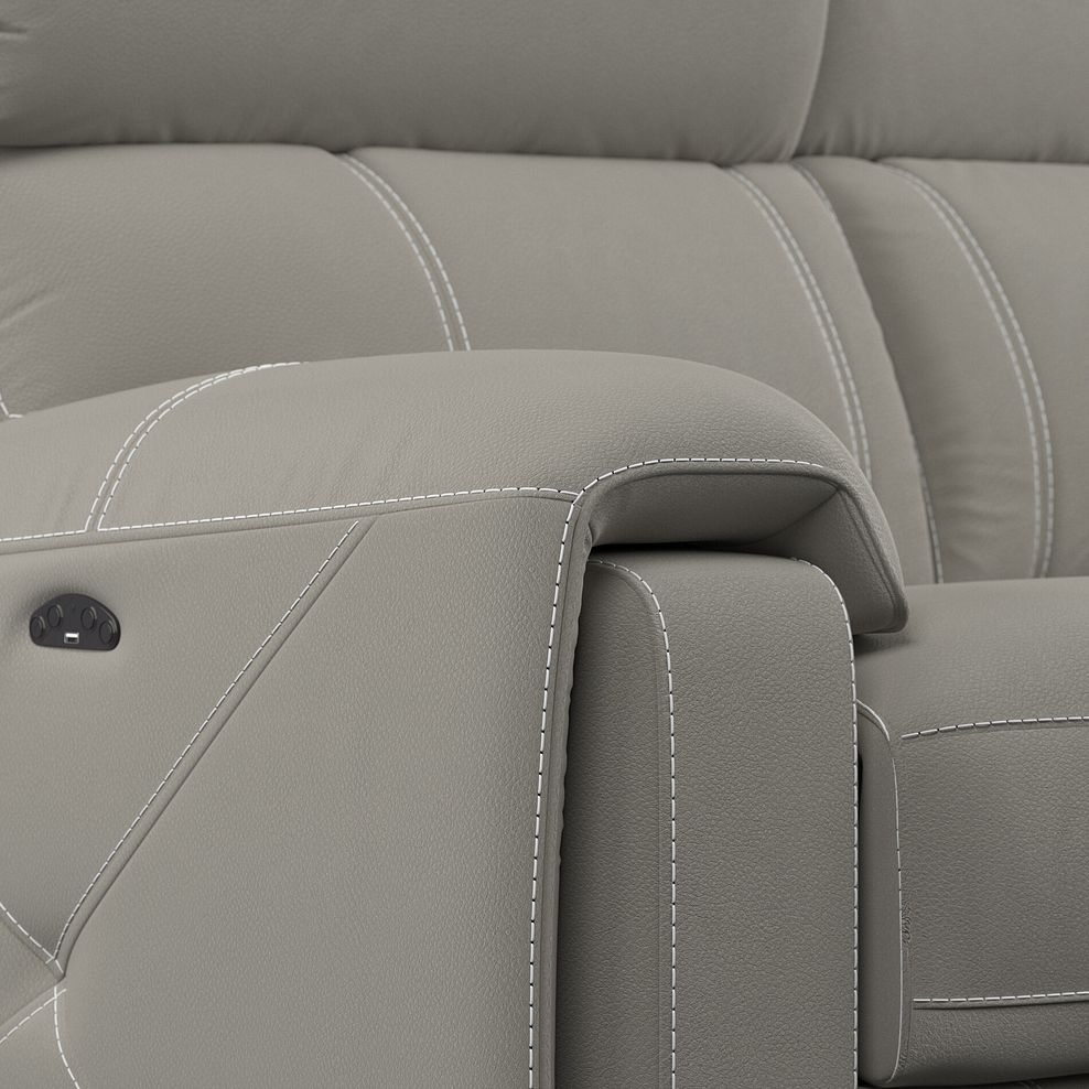 Leo 2 Seater Recliner Sofa with Adjustable Headrests in Taupe Leather 10