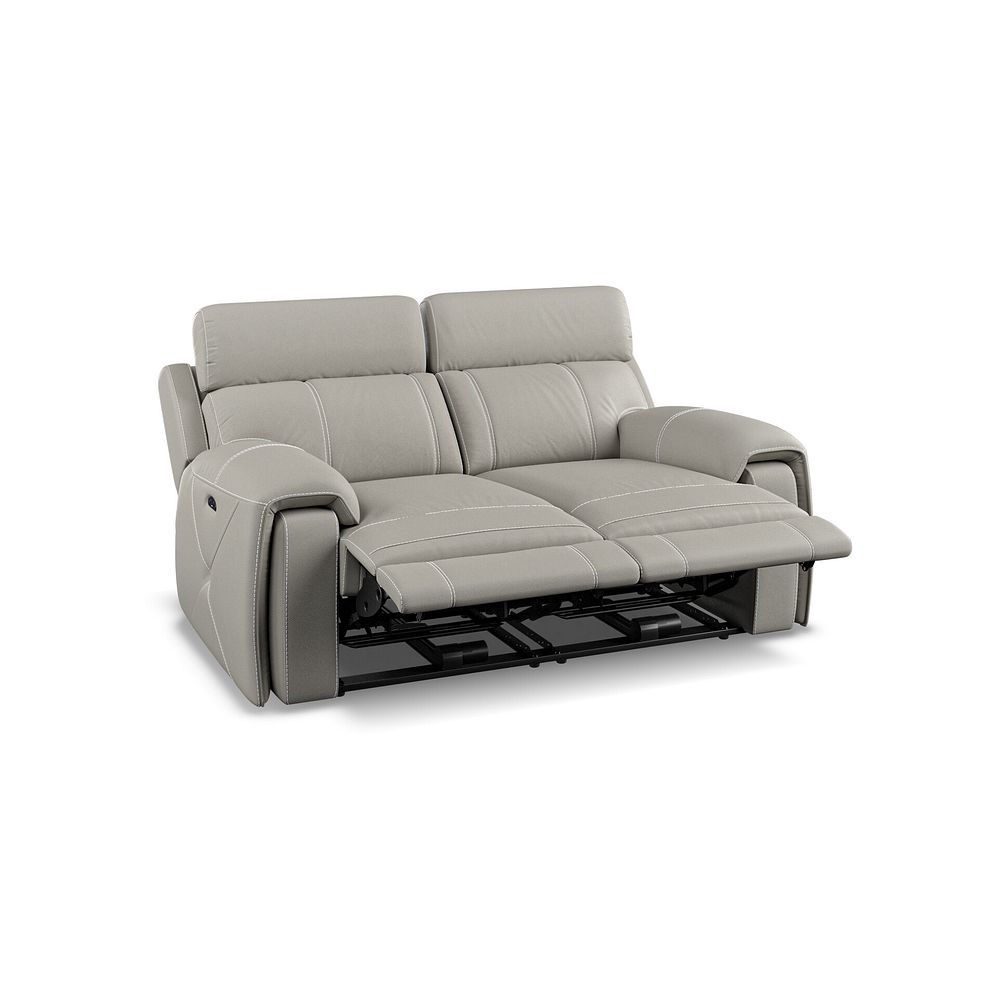 Leo 2 Seater Recliner Sofa with Adjustable Headrests in Taupe Leather 3