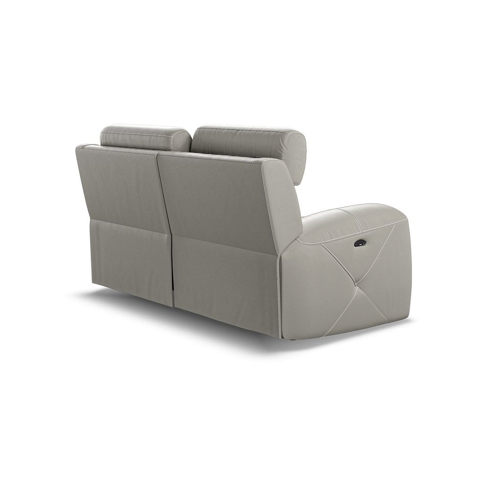 Leo 2 Seater Recliner Sofa with Adjustable Headrests in Taupe Leather 6