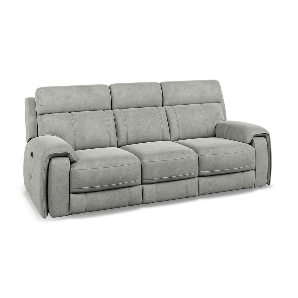 Leo 3 Seater Recliner Sofa in Billy Joe Dove Grey Fabric Thumbnail 1