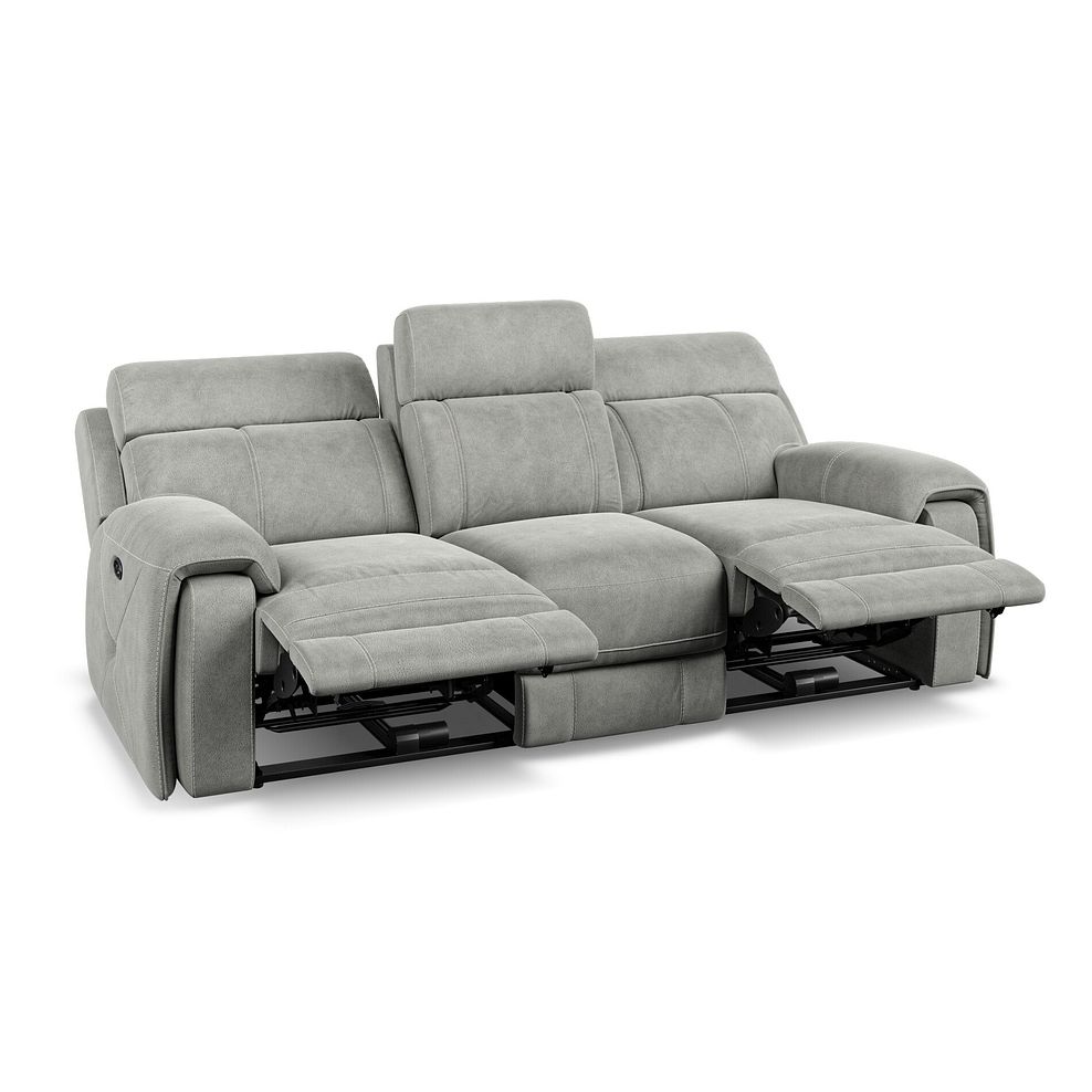 Leo 3 Seater Recliner Sofa in Billy Joe Dove Grey Fabric Thumbnail 4