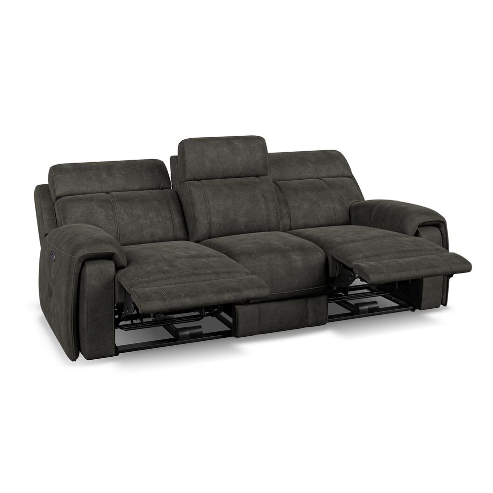 Leo 3 Seater Recliner Sofa in Billy Joe Grey Fabric Thumbnail 3