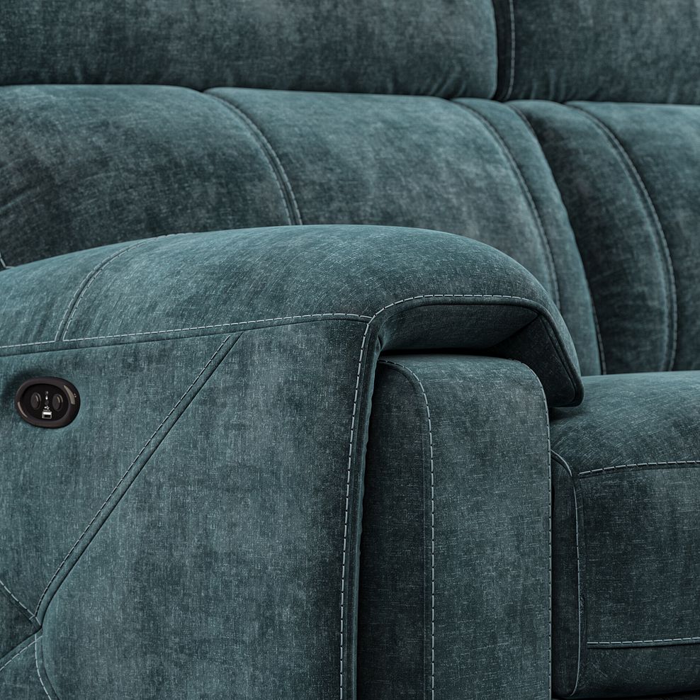 Leo 3 Seater Recliner Sofa in Descent Blue Fabric 10
