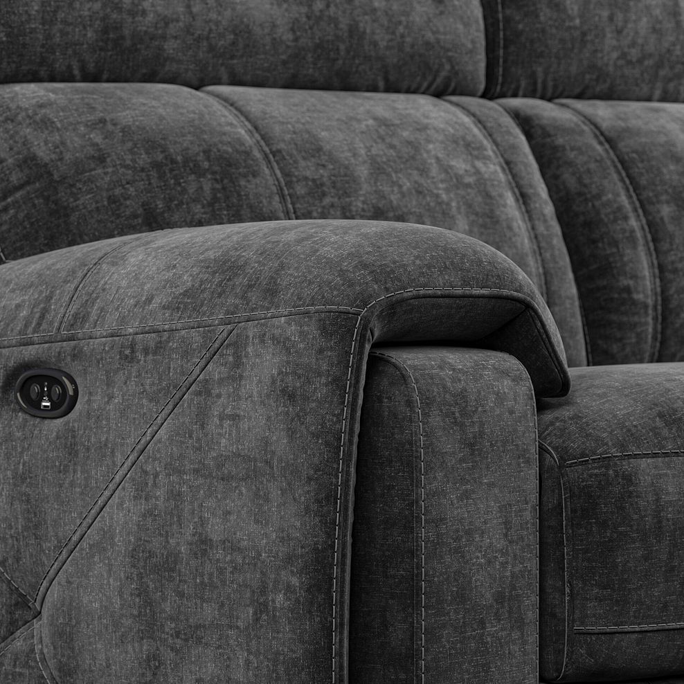 Leo 3 Seater Recliner Sofa in Descent Charcoal Fabric 13