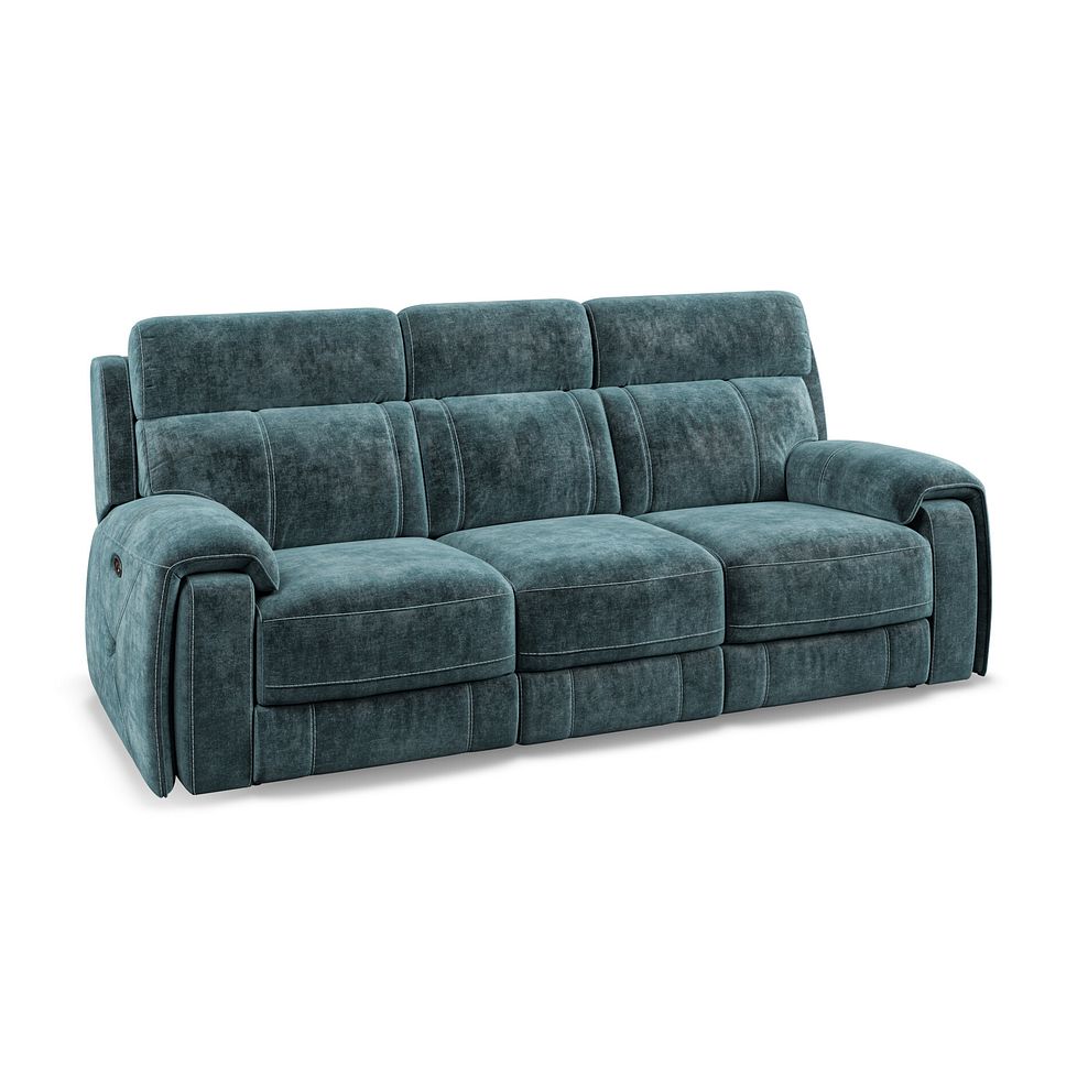 Leo 3 Seater Recliner Sofa in Descent Blue Fabric