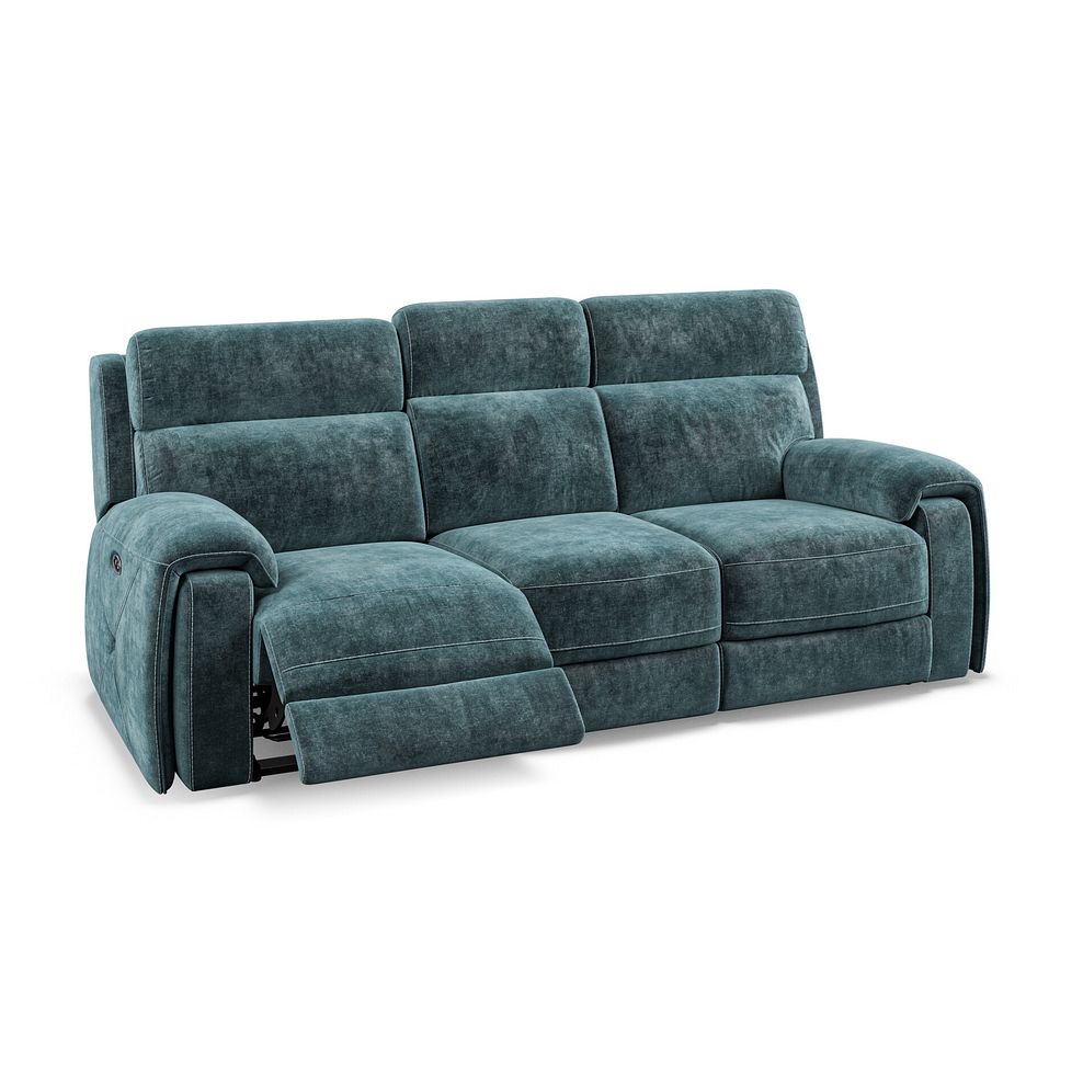 Leo 3 Seater Recliner Sofa in Descent Blue Fabric 2