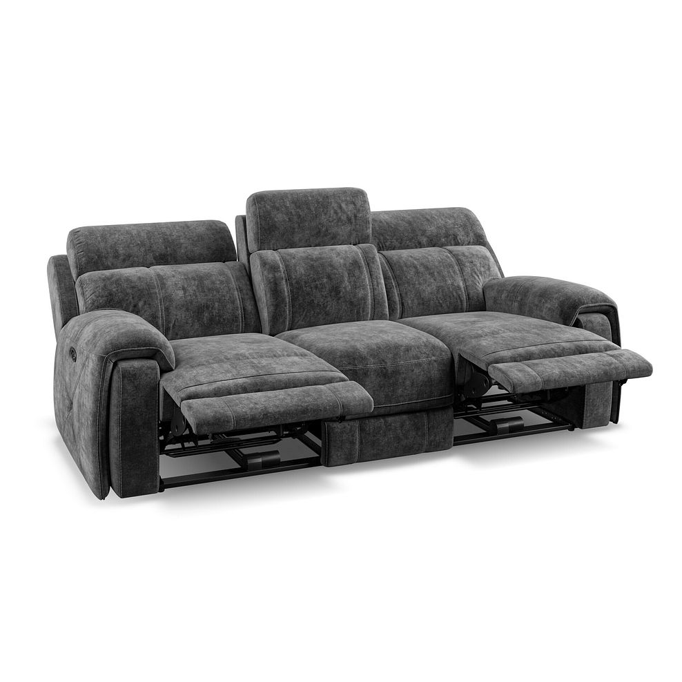 Leo 3 Seater Recliner Sofa in Descent Charcoal Fabric 7