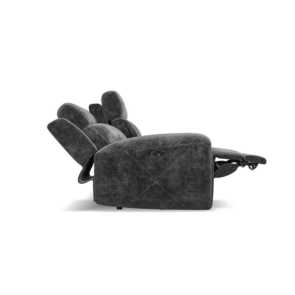 Leo 3 Seater Recliner Sofa in Descent Charcoal Fabric 11