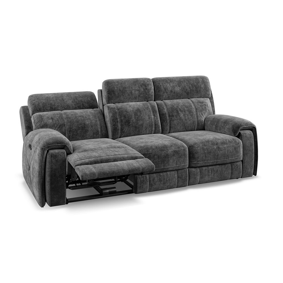 Leo 3 Seater Recliner Sofa in Descent Charcoal Fabric 5