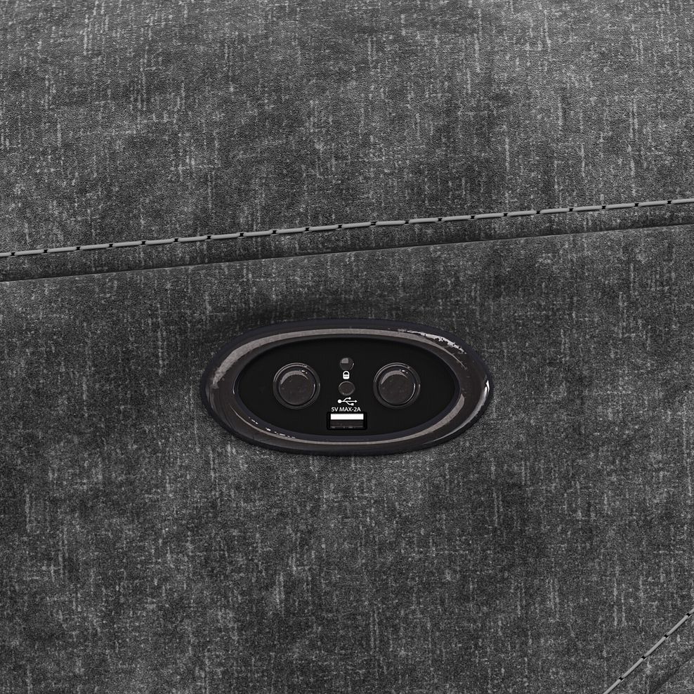 Leo 3 Seater Recliner Sofa in Descent Charcoal Fabric 14