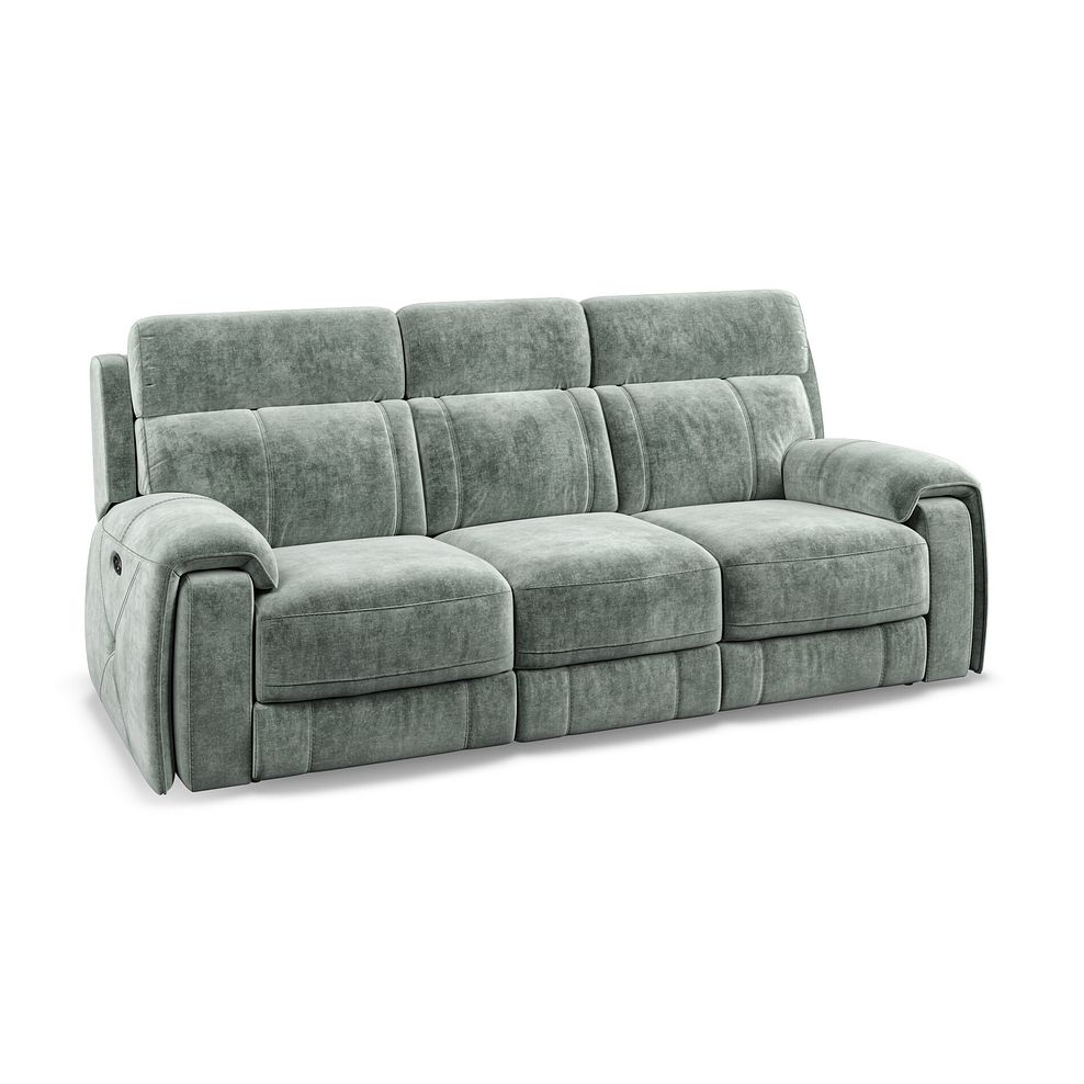 Leo 3 Seater Recliner Sofa in Descent Pewter Fabric Thumbnail 1