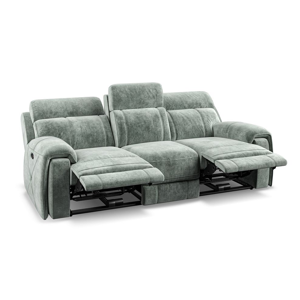 Leo 3 Seater Recliner Sofa in Descent Pewter Fabric Thumbnail 3