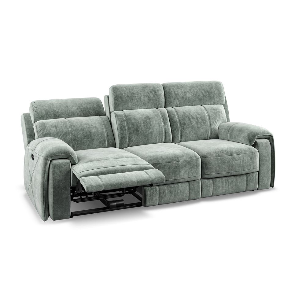 Leo 3 Seater Recliner Sofa in Descent Pewter Fabric Thumbnail 5