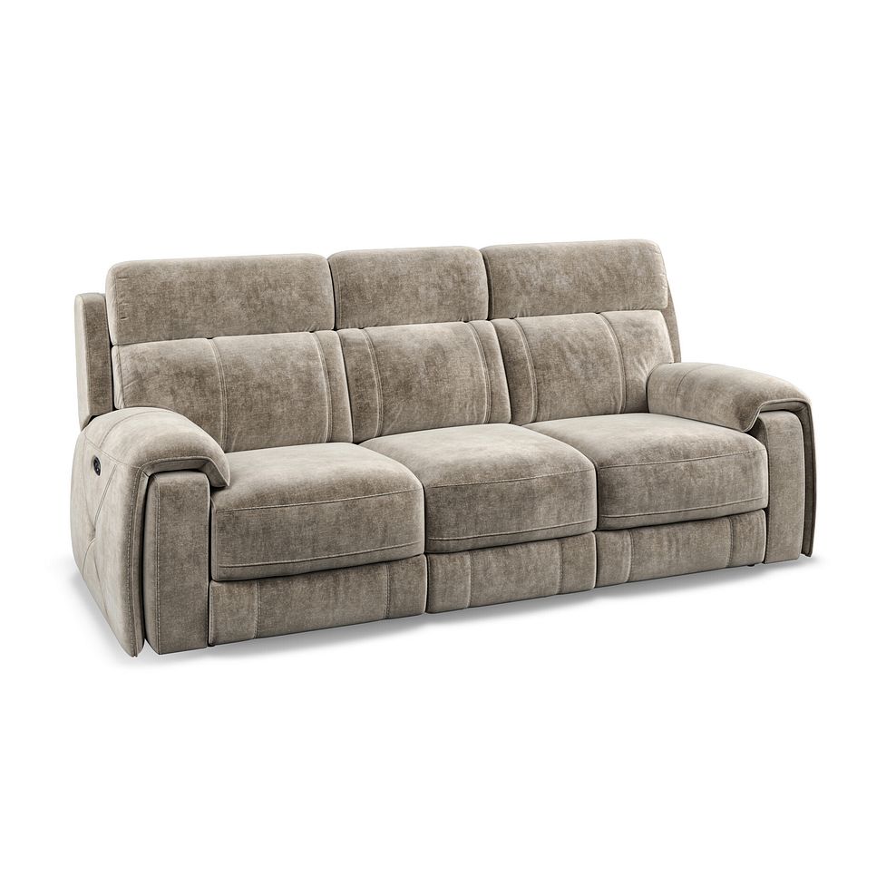 Leo 3 Seater Recliner Sofa in Descent Taupe Fabric 1