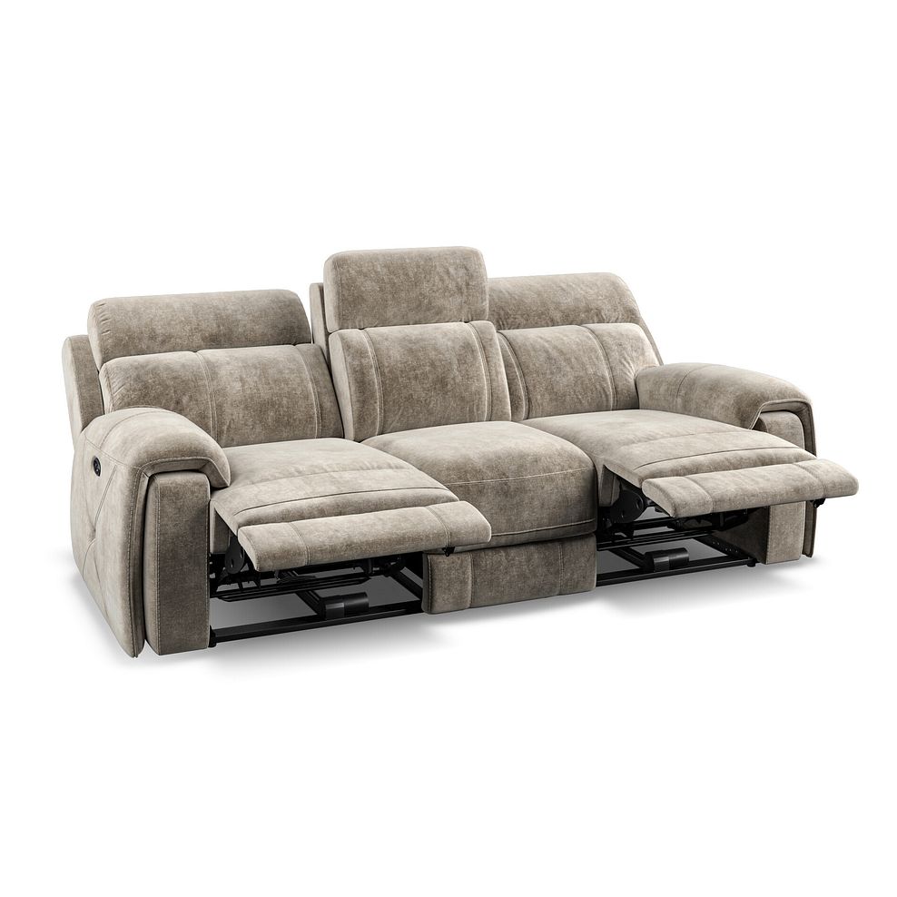 Leo 3 Seater Recliner Sofa in Descent Taupe Fabric Thumbnail 4