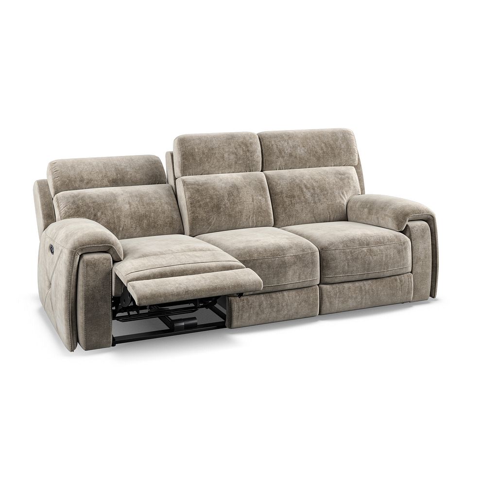 Leo 3 Seater Recliner Sofa in Descent Taupe Fabric 3