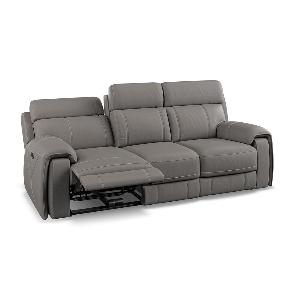 Leo 3 Seater Recliner Sofa in Elephant Grey Leather 3