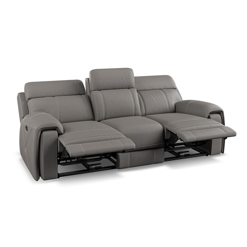 Leo 3 Seater Recliner Sofa in Elephant Grey Leather 3