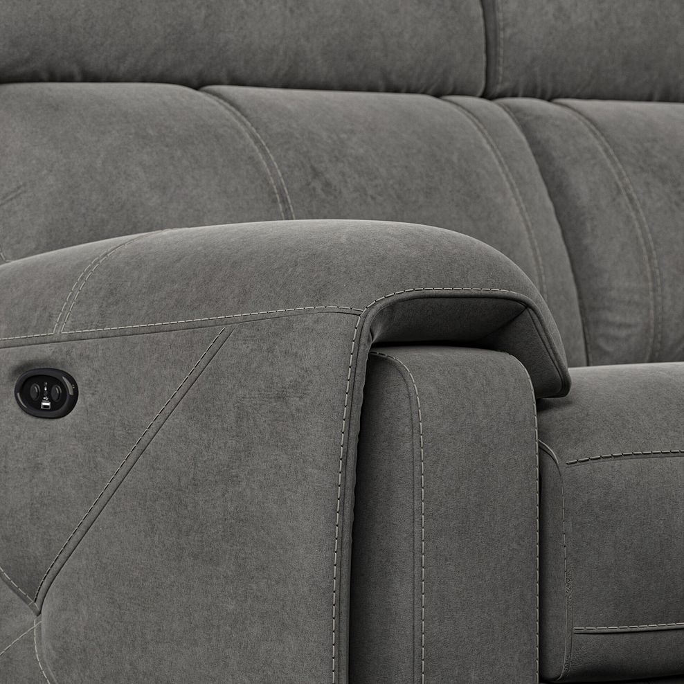 Leo 3 Seater Recliner Sofa in Maldives Dark Grey Fabric 10