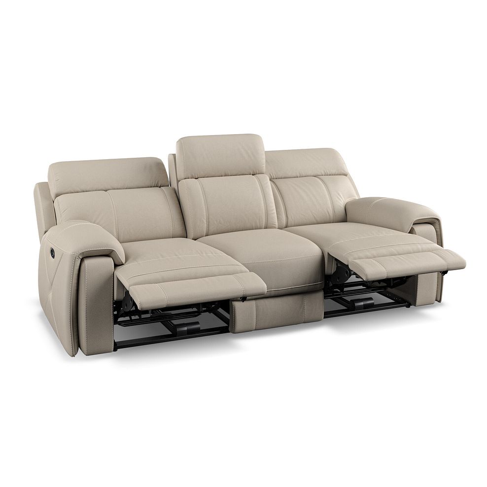 Leo 3 Seater Recliner Sofa in Pebble Leather 3