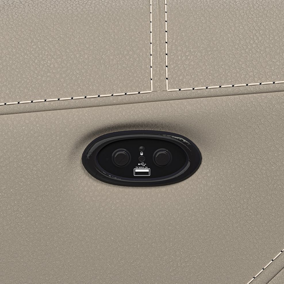 Leo 3 Seater Recliner Sofa in Pebble Leather 14