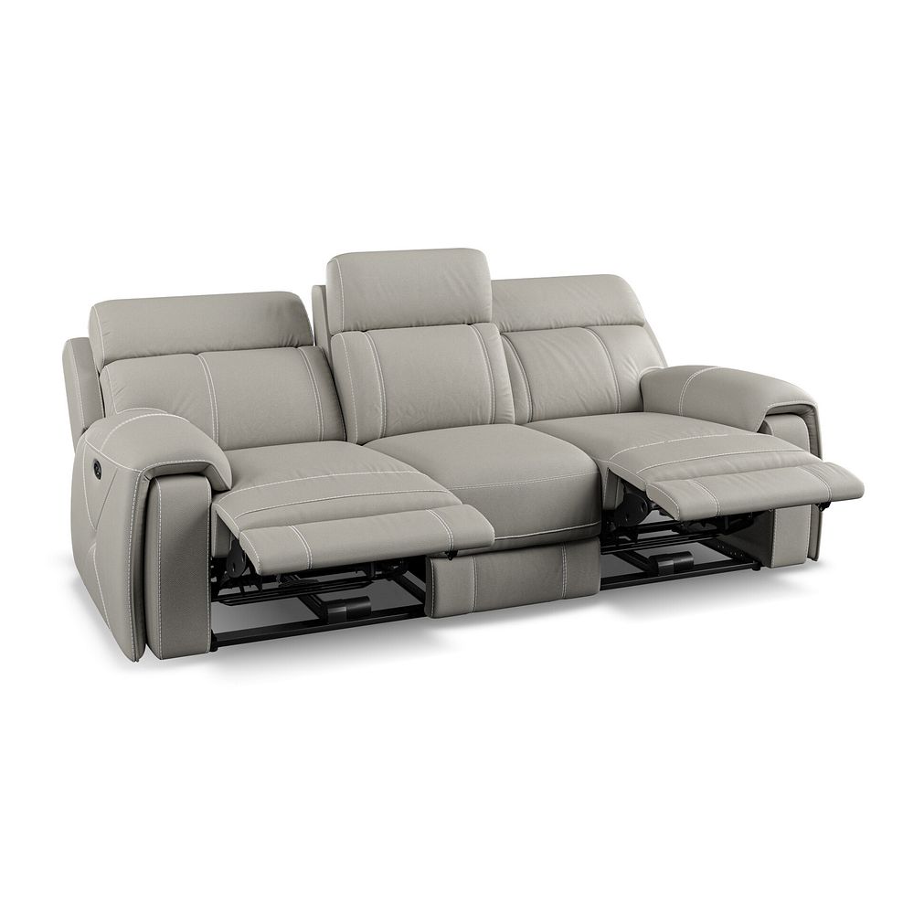 Leo 3 Seater Recliner Sofa in Taupe Leather 4