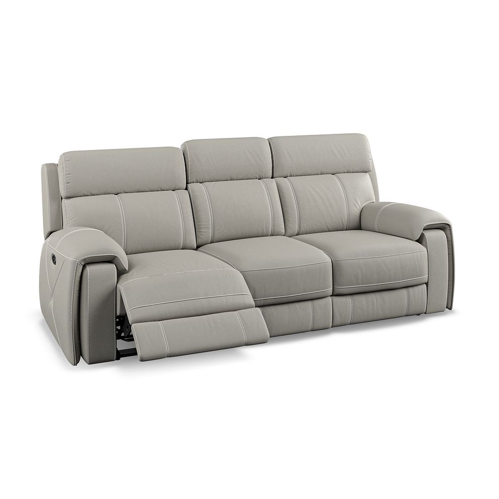 Leo 3 Seater Recliner Sofa in Taupe Leather 2