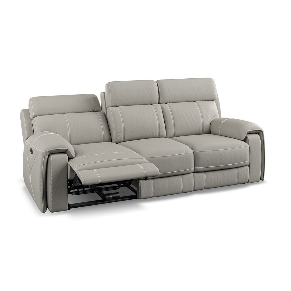 Leo 3 Seater Recliner Sofa in Taupe Leather 3