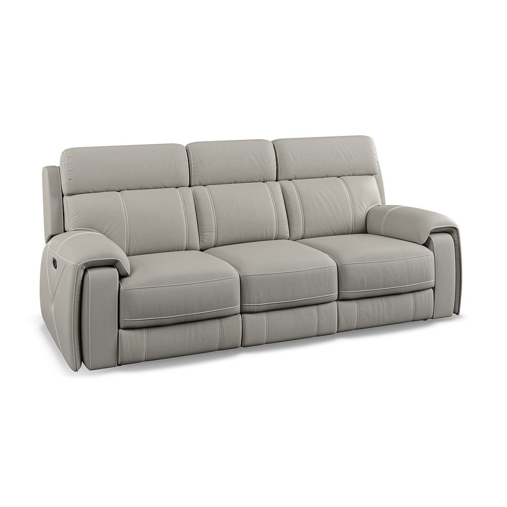 Leo 3 Seater Recliner Sofa in Taupe Leather Thumbnail 1