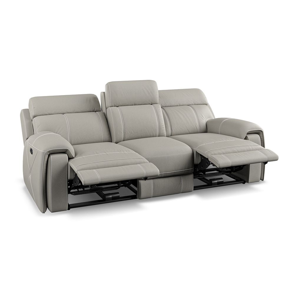 Leo 3 Seater Recliner Sofa in Taupe Leather Thumbnail 3