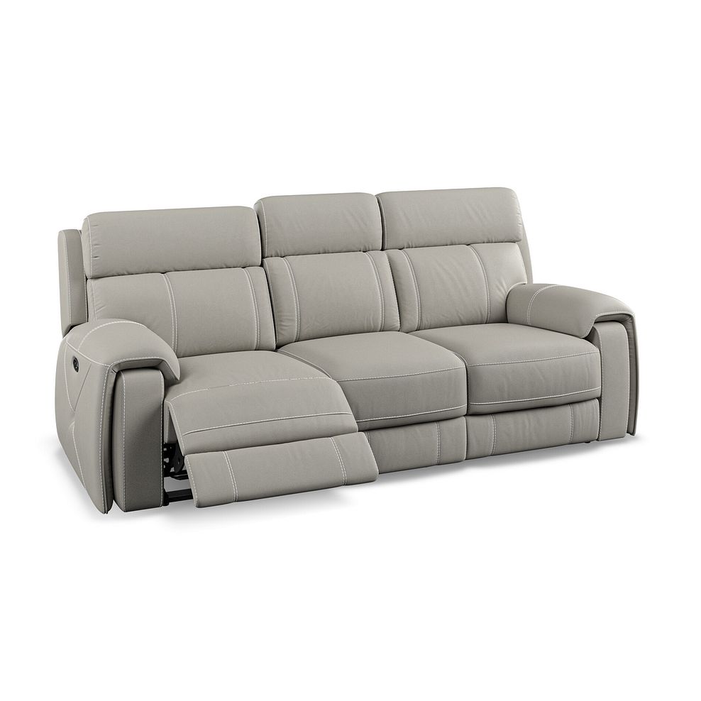 Leo 3 Seater Recliner Sofa in Taupe Leather Thumbnail 4