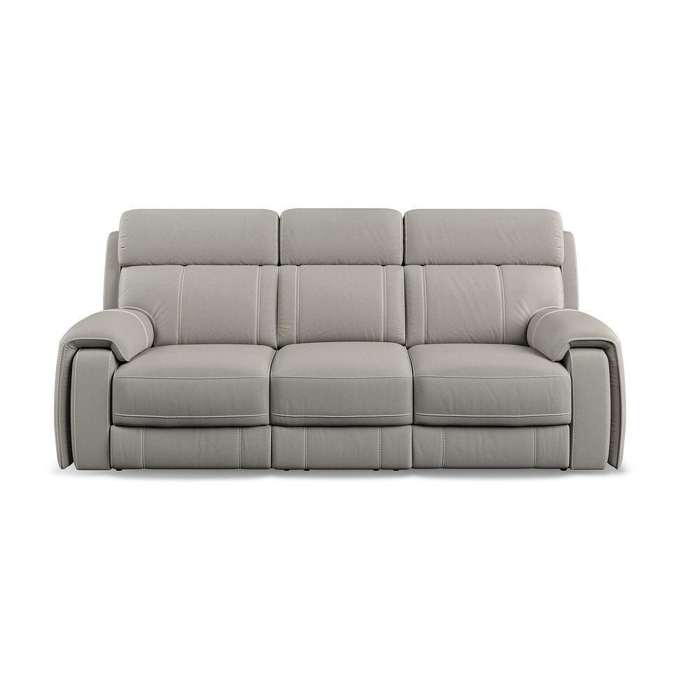 Leo 3 Seater Recliner Sofa in Taupe Leather Thumbnail 2
