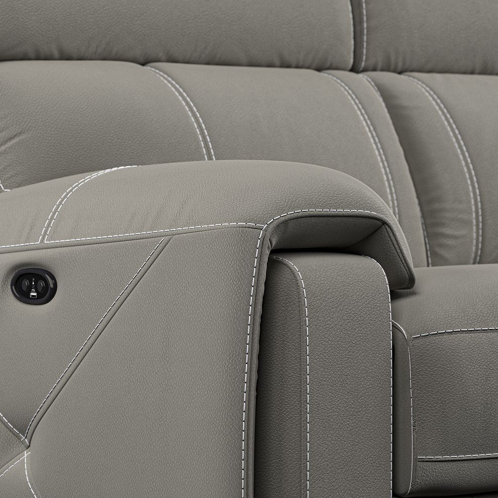 Leo 3 Seater Recliner Sofa in Taupe Leather 10