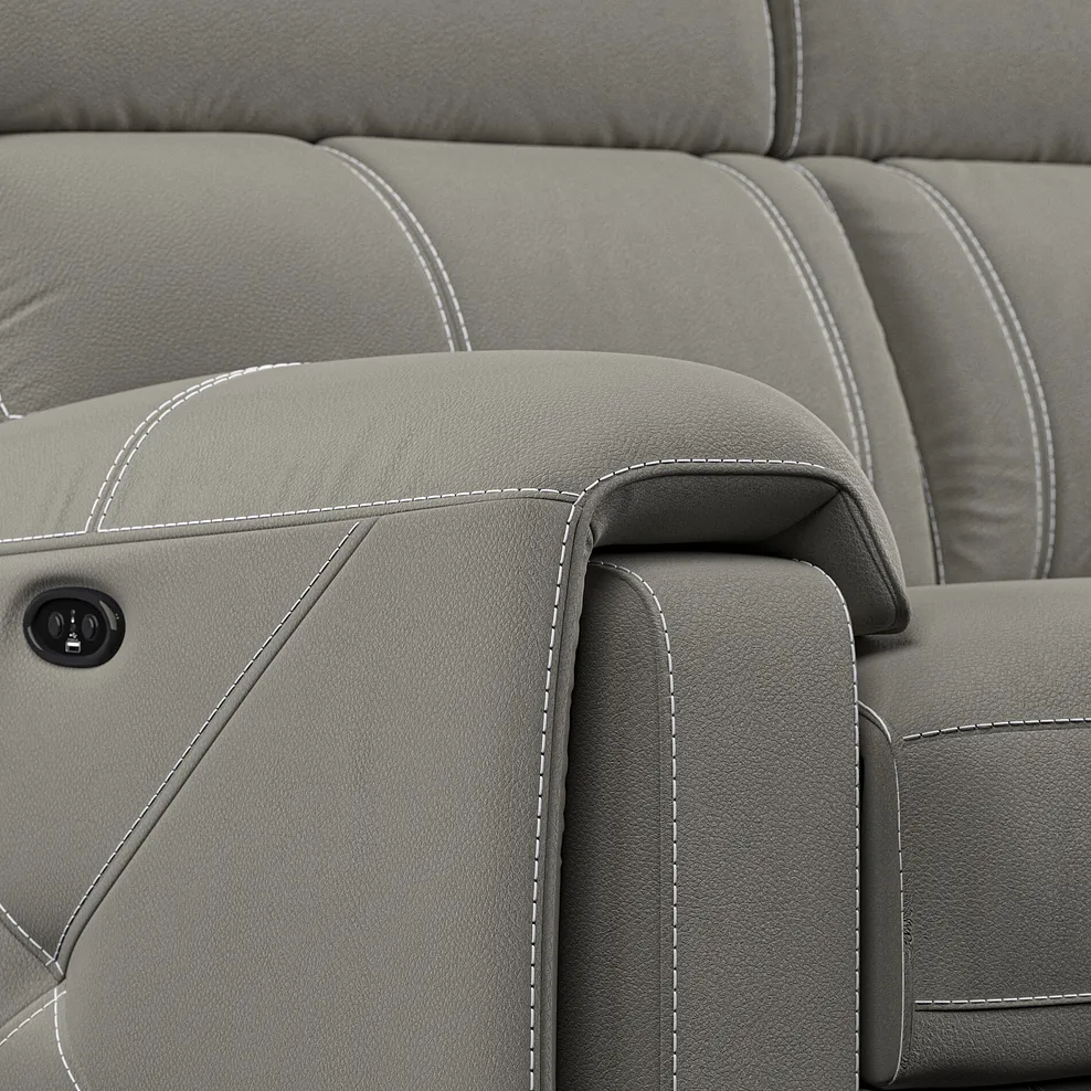 Leo 3 Seater Recliner Sofa in Taupe Leather 10