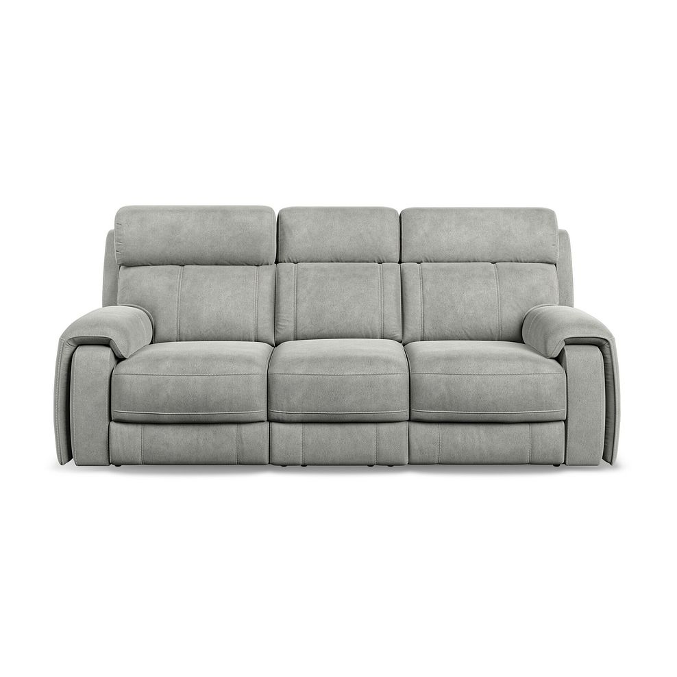 Leo 3 Seater Recliner Sofa with Adjustable Headrests in Billy Joe Dove Grey Fabric Thumbnail 5