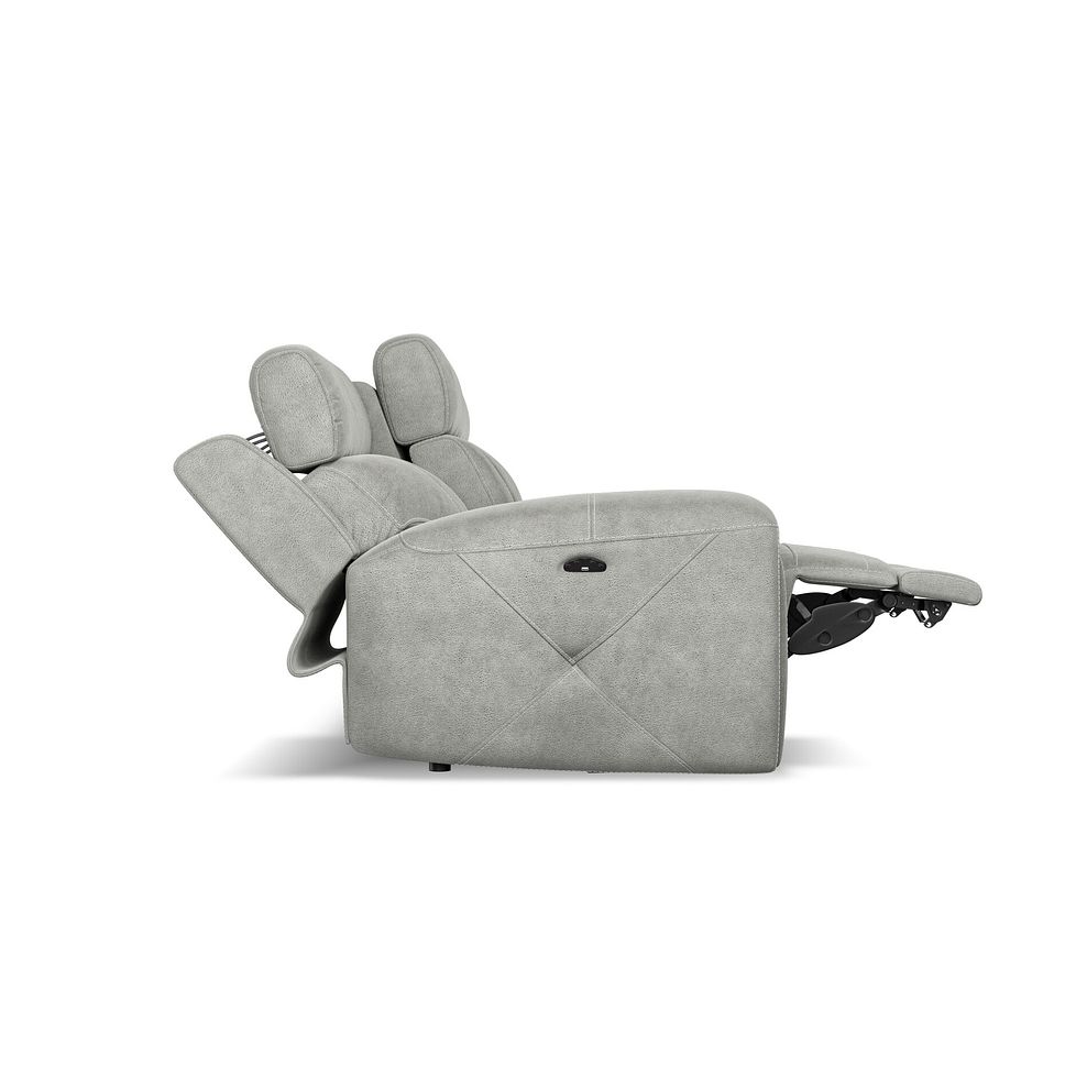 Leo 3 Seater Recliner Sofa with Adjustable Headrests in Billy Joe Dove Grey Fabric 7
