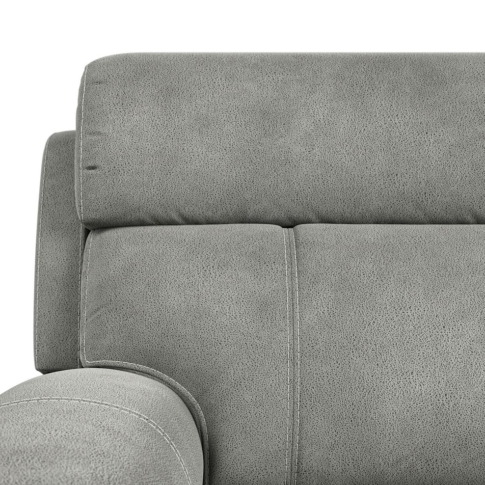 Leo 3 Seater Recliner Sofa with Adjustable Headrests in Billy Joe Dove Grey Fabric 13