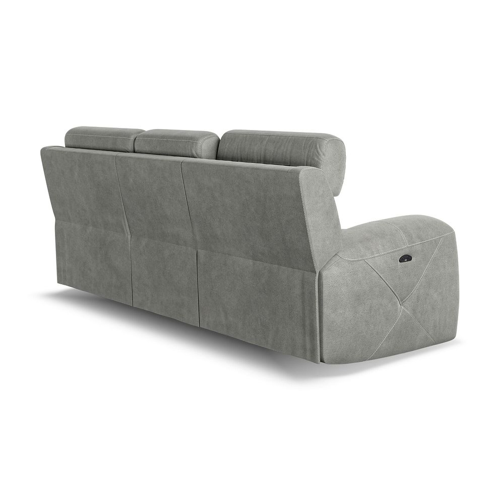 Leo 3 Seater Recliner Sofa with Adjustable Headrests in Billy Joe Dove Grey Fabric 8