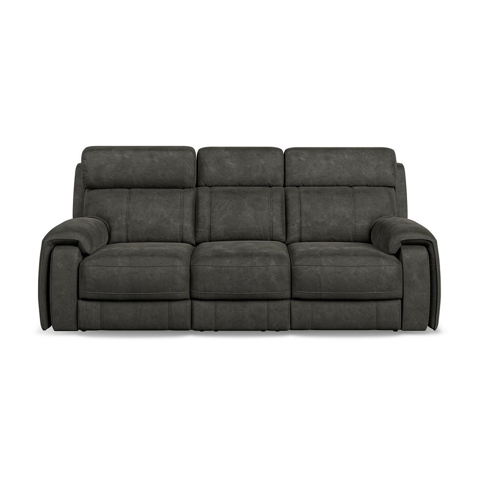 Leo 3 Seater Recliner Sofa with Adjustable Headrests in Billy Joe Grey Fabric 5