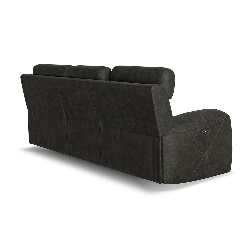 Leo 3 Seater Recliner Sofa with Adjustable Headrests in Billy Joe Grey Fabric 8