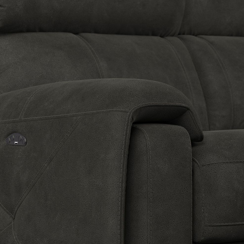 Leo 3 Seater Recliner Sofa with Adjustable Headrests in Billy Joe Grey Fabric 12