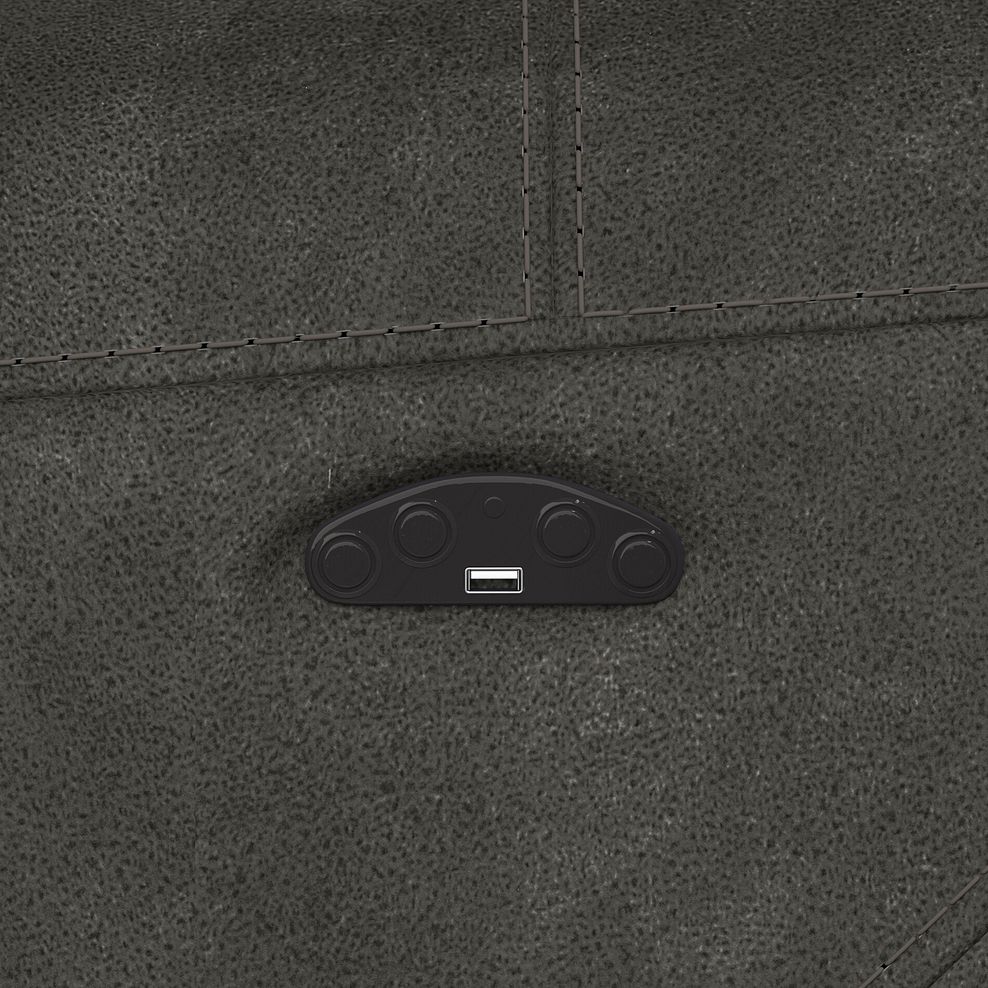 Leo 3 Seater Recliner Sofa with Adjustable Headrests in Billy Joe Grey Fabric 13