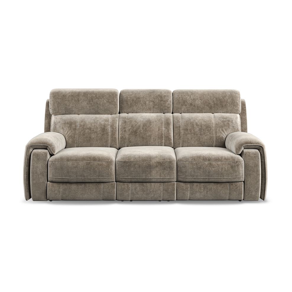 Leo 3 Seater Recliner Sofa with Adjustable Headrests in Descent Taupe Fabric 5