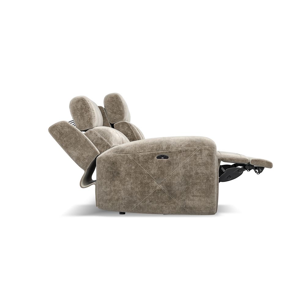Leo 3 Seater Recliner Sofa with Adjustable Headrests in Descent Taupe Fabric 7