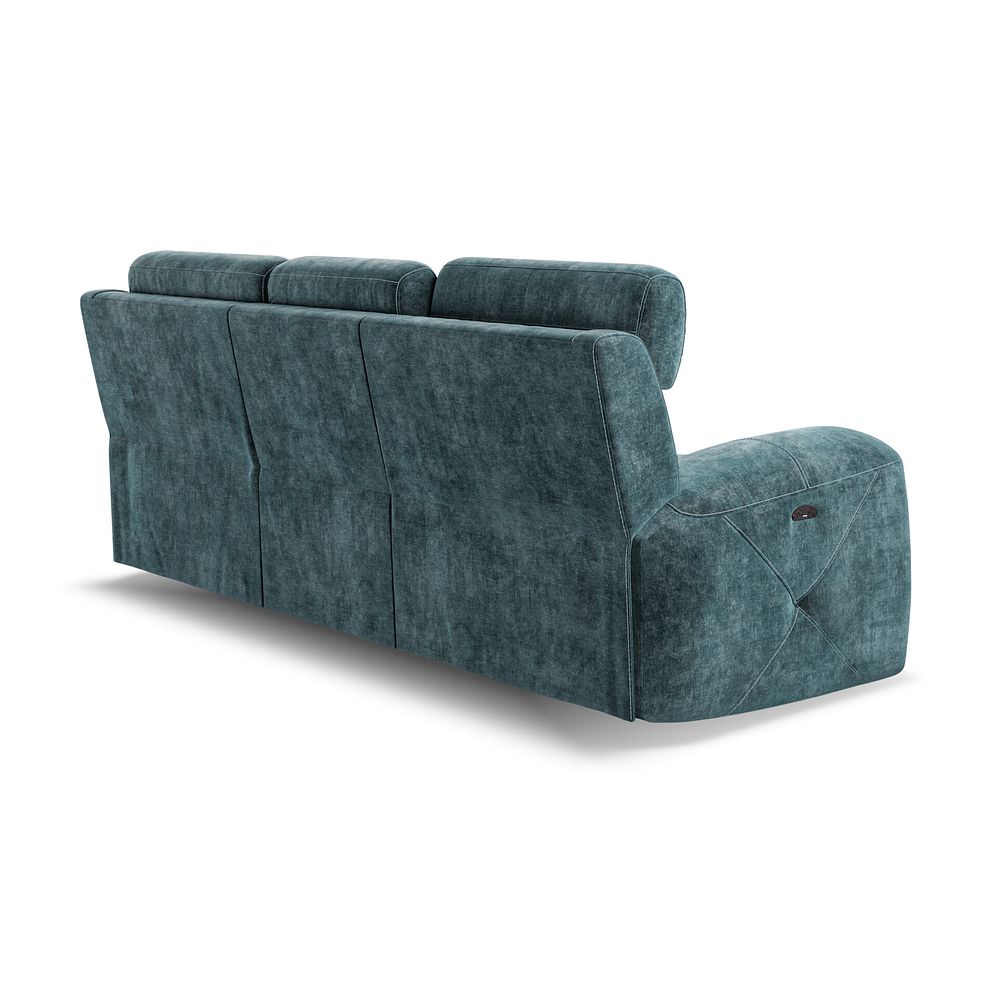 Leo 3 Seater Recliner Sofa with Adjustable Headrests in Descent Blue Fabric 6