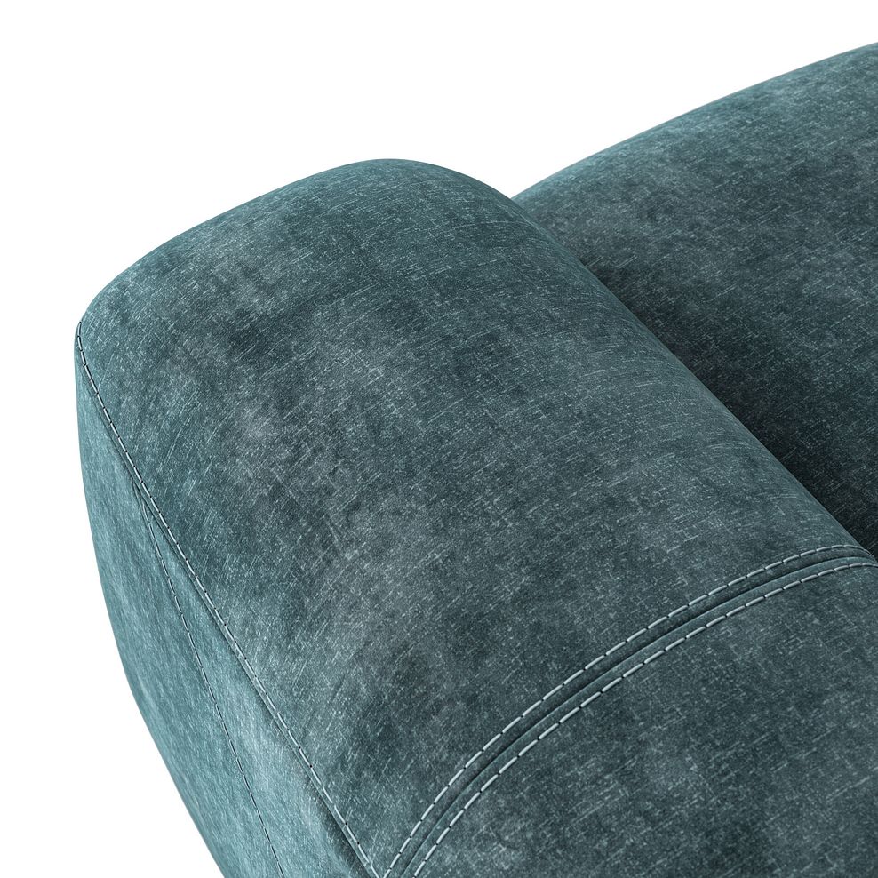 Leo 3 Seater Recliner Sofa with Adjustable Headrests in Descent Blue Fabric 9