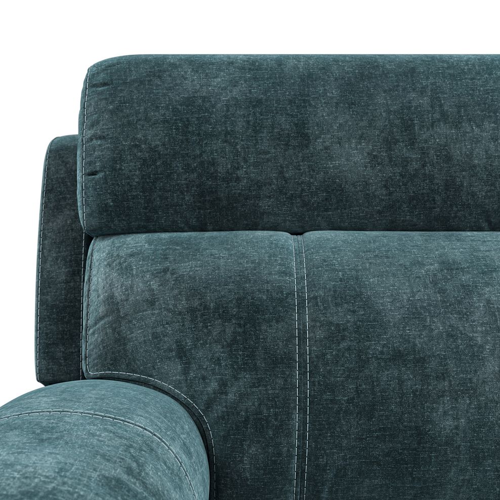 Leo 3 Seater Recliner Sofa with Adjustable Headrests in Descent Blue Fabric 10