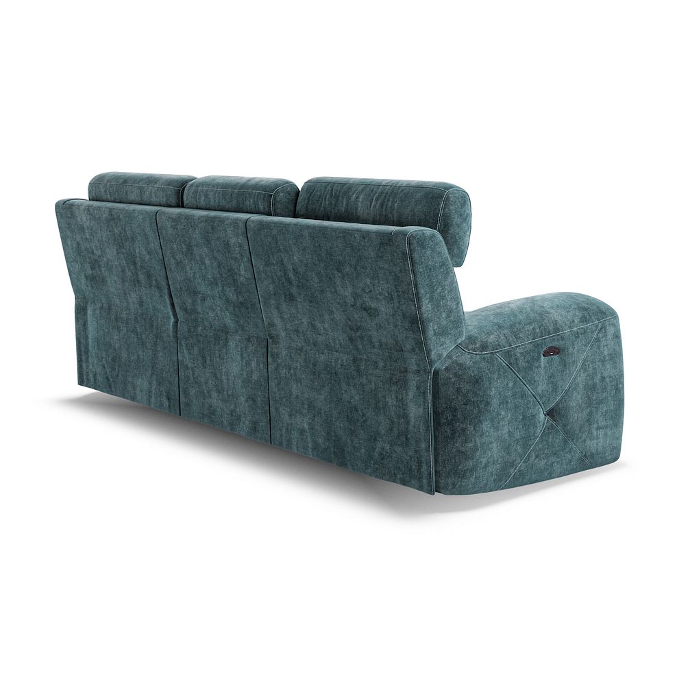Leo 3 Seater Recliner Sofa with Adjustable Headrests in Descent Blue Fabric 6